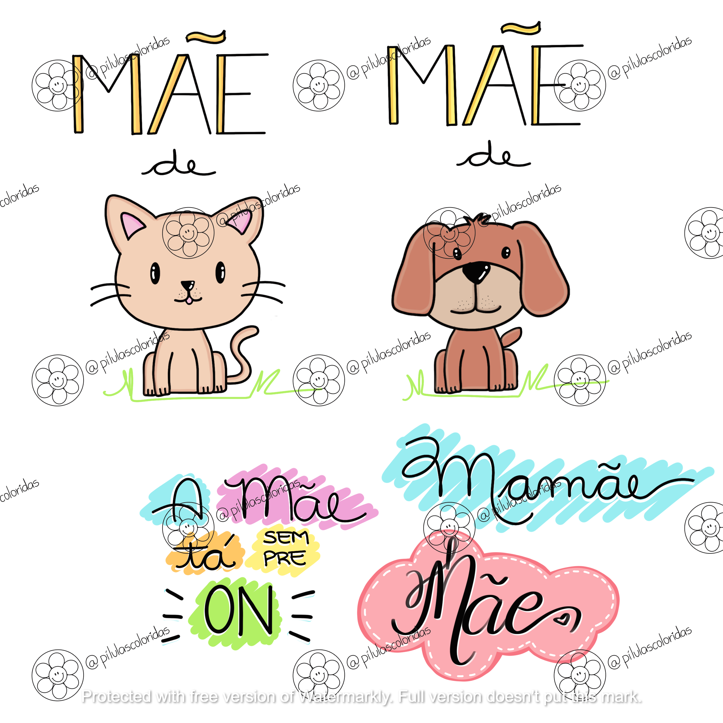 Babador Dia das Mães Cães Fofinhos - 10 unidades – KitPets